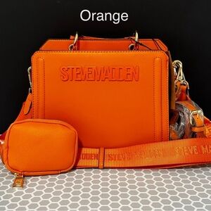 STEVE MADDEN Orange Satchel/Crossbody Bag